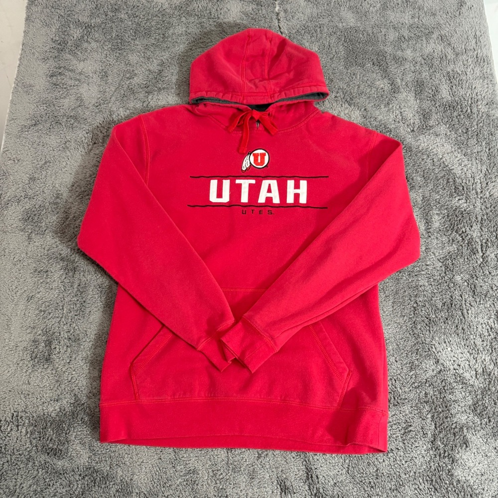 Champion Utah Utes Hoodie Mens Medium Red Collegiate Sweatshirt NCAA Gorpcore - Picture 3 of 7